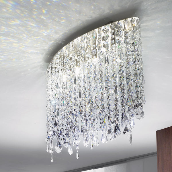 Contemporary Crystal Chandelier in polished chrome finish