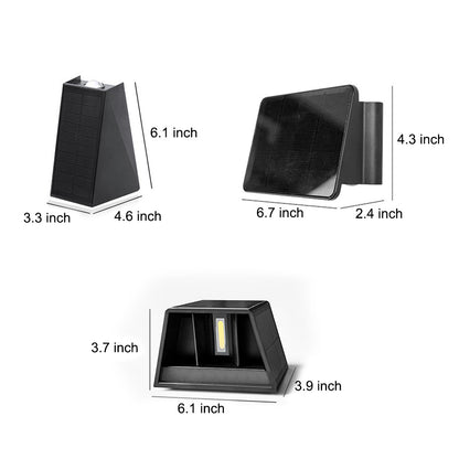 Up and Down Lighting LED Waterproof Black Modern Solar Wall Lights