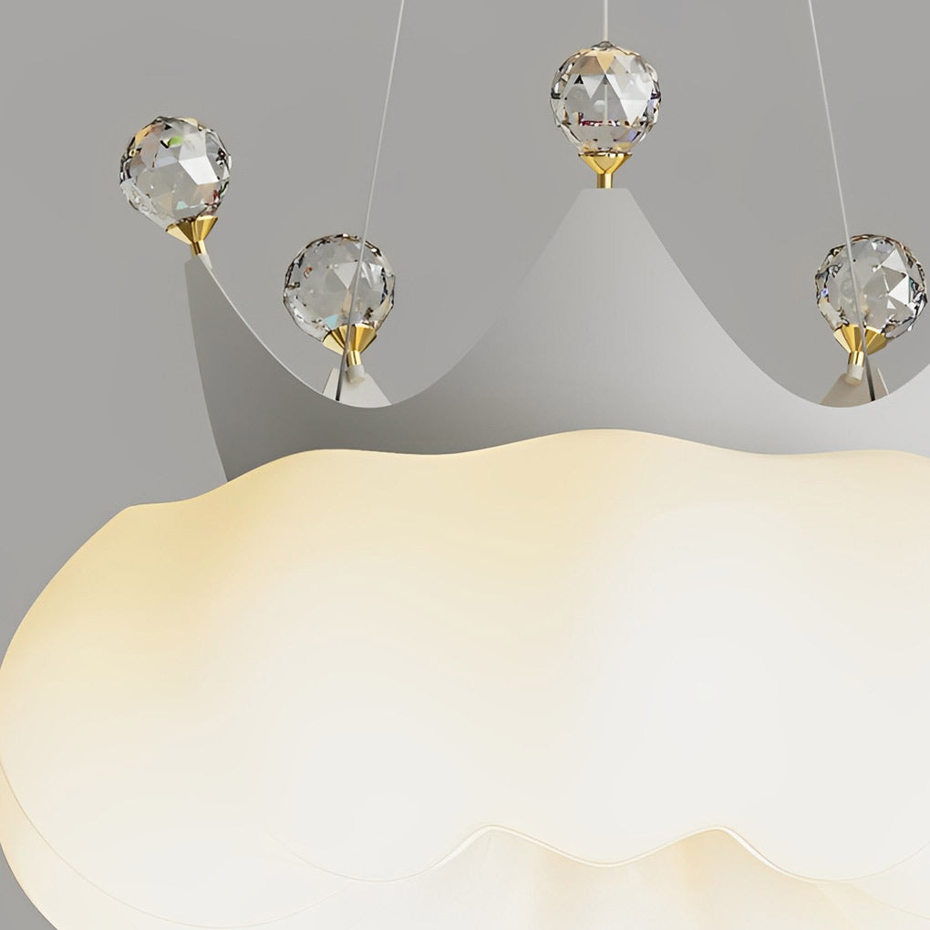 Clouds Crystal Crowns LED Three Step Dimming Ins Modern Chandelier Light