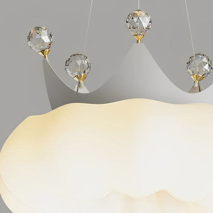 Clouds Crystal Crowns LED Three Step Dimming Ins Modern Chandelier Light