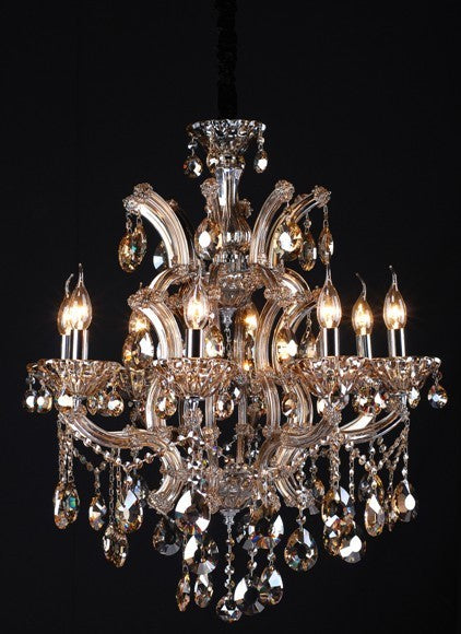 8 Light Maria Theresa crystal chandelier in cognac color