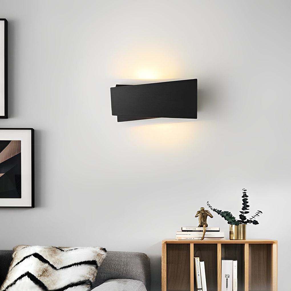 Folding Rectangular Iron LED up and Down Lighting Modern Wall Lamp