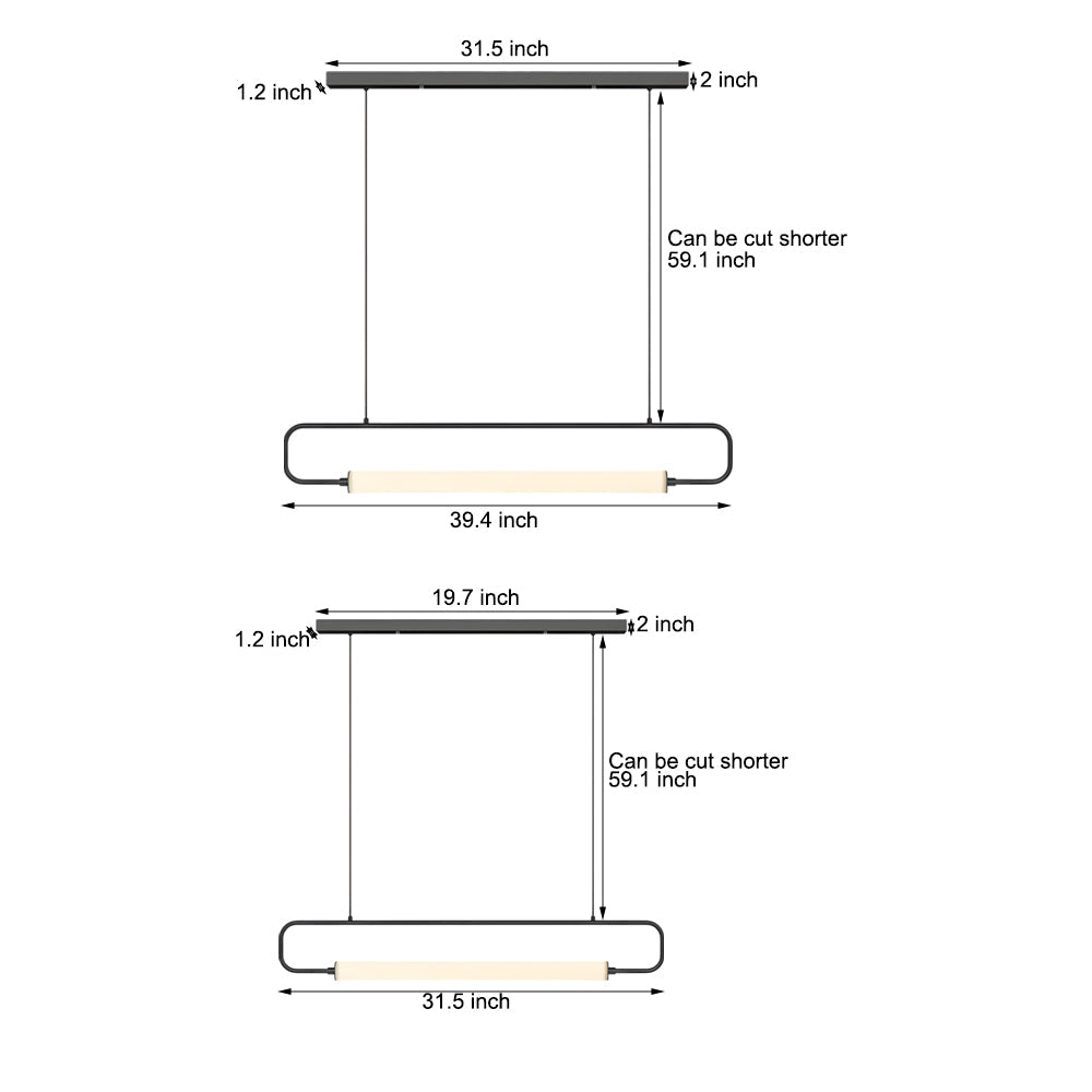 LED Linear Light Bar Pendant Light Modern Island Light for Dining Room