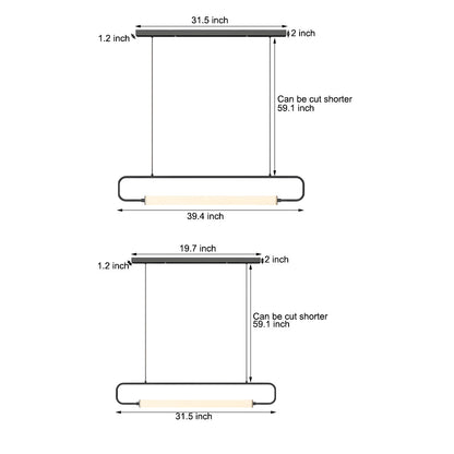 LED Linear Light Bar Pendant Light Modern Island Light for Dining Room