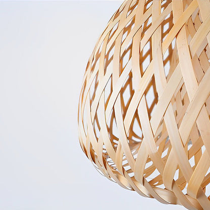 Creative Hand-woven Bamboo Lantern Three Step Dimming LED Chandelier