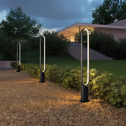 Waterproof Long Strip Aluminum LED Black Modern Solar Pathway Lights