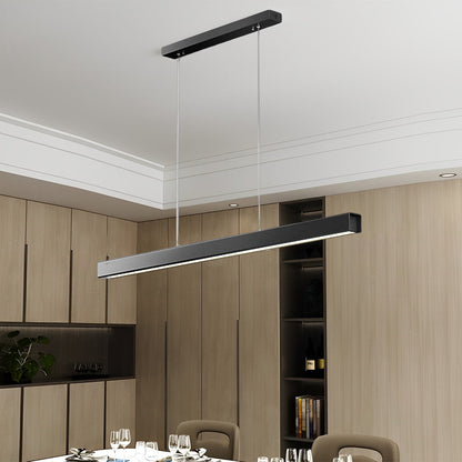 Minimalist Strip Stepless Dimming LED Black Modern Chandelier Pendant Lights