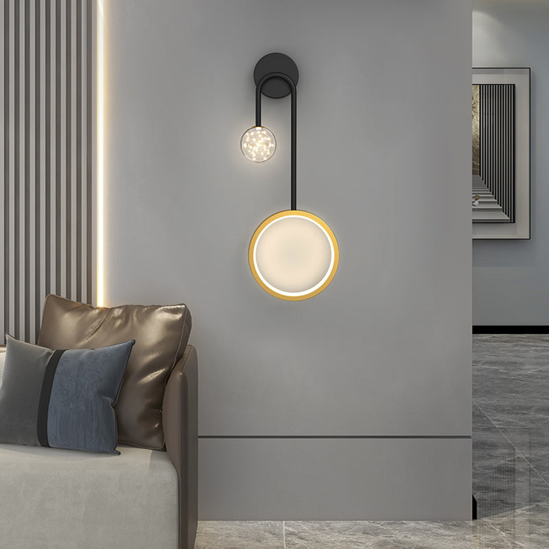 Creative Rings Stars Three Step Dimming Modern Wall Lamp with Spotlights