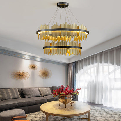 Creative Metal Circular Stepless Dimming LED Post-Modern Chandelier