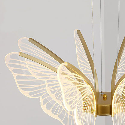 Butterflies LED Dimmable with Remote Control Modern Chandelier Hanging Lamp