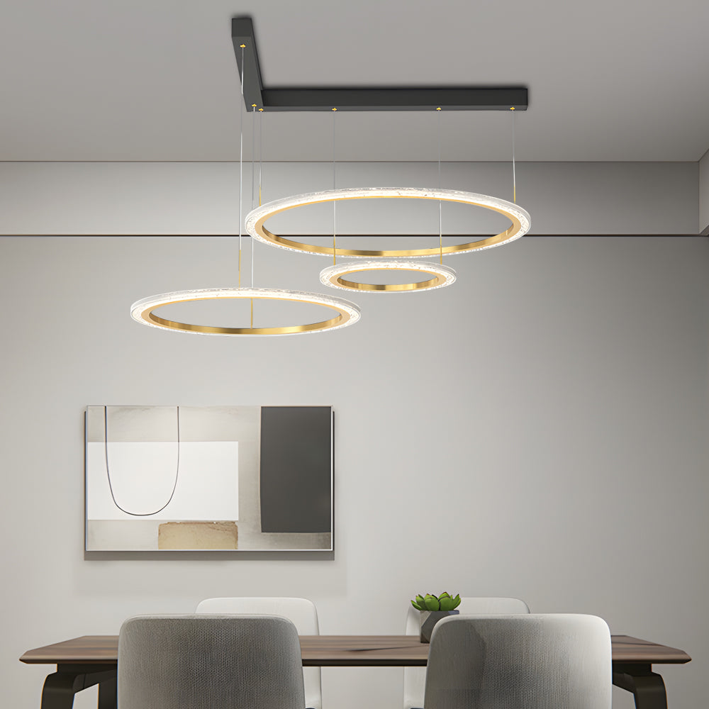 2/3 Circles Rings Three Step Dimming Minimalist Modern Ceiling Light Fixture