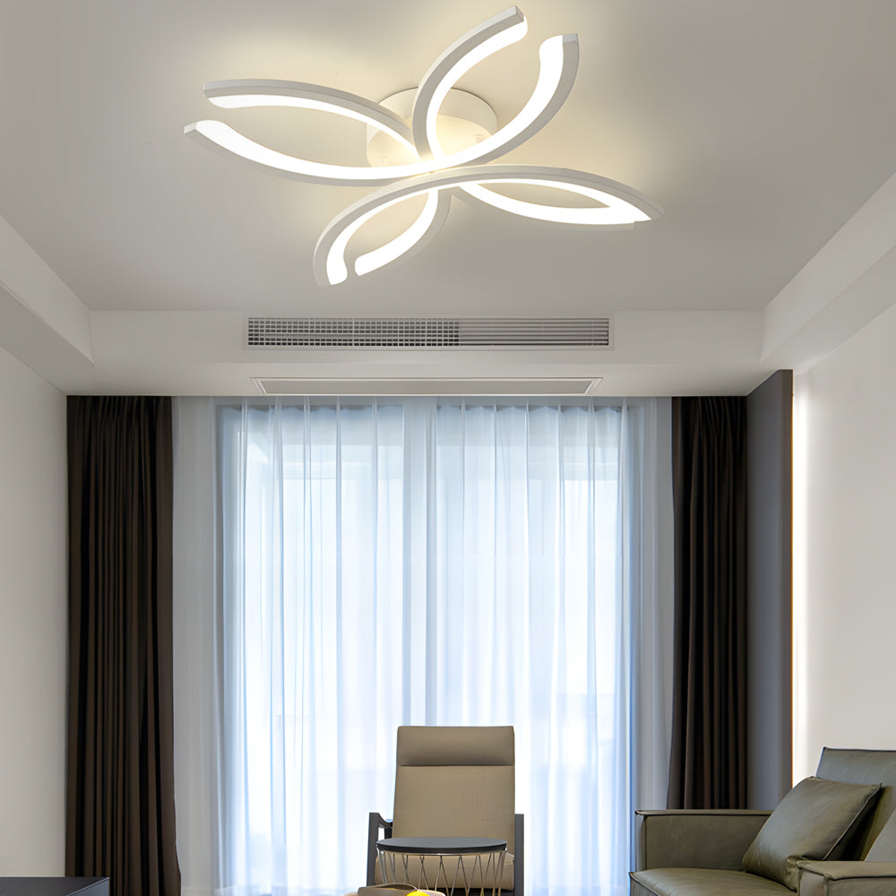 LED Flush Mount Flower-Shaped Acrylic Ceiling Light White/Gray Ceiling Lighting Fixture for Living Room