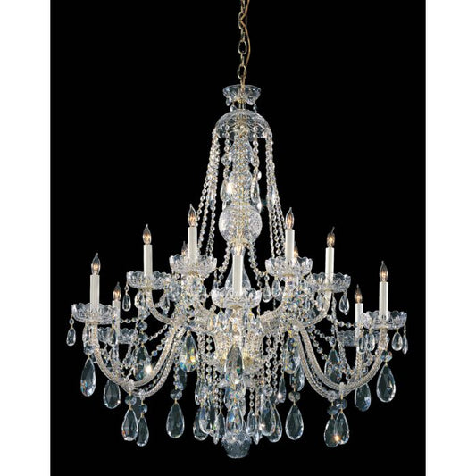 Traditional Crystal 12-Light Swarovski Spectra Crystal Chandelier