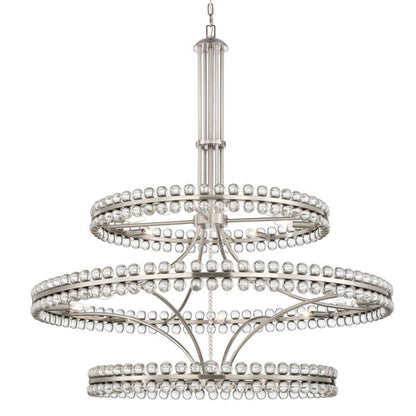 Clover 24-Light Chandelier in Brushed Nickel