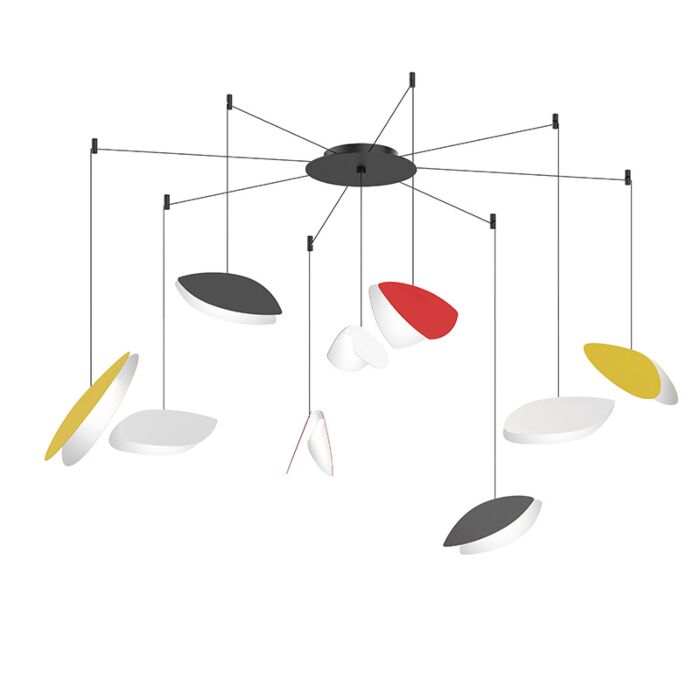 Papillons 9-Light LED Pendant in Satin Black