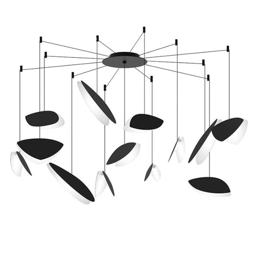 Papillons 13-Light LED Pendant in Satin Black