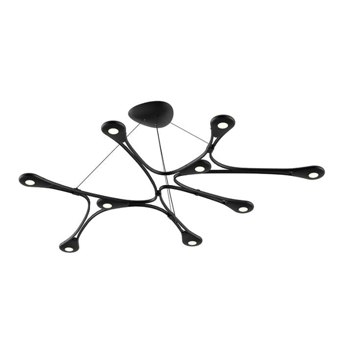 Abstraction 9-Light LED Pendant in Satin Black