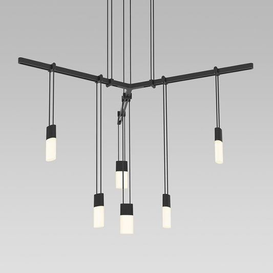 Suspenders 6-Light Pendant in Satin Black