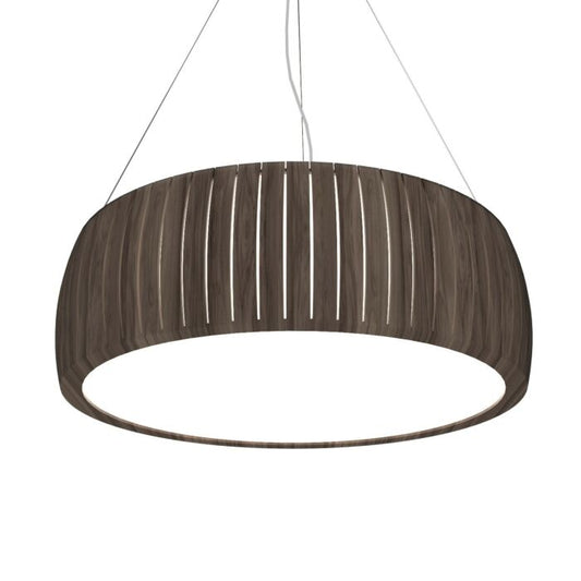 Barrel LED Pendant in American Walnut