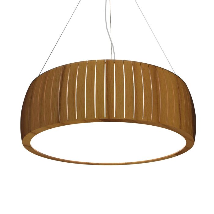 Barrel LED Pendant in Teak