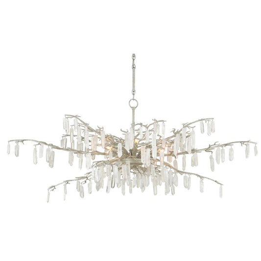 Aviva Stanoff 8-Light Chandelier in Textured Silver with Natural