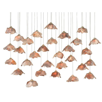 Catrice 30-Light Pendant in Natural Shell with Contemporary Silver Leaf