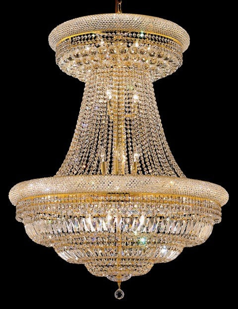 28 Light crystal chandelier gold plated