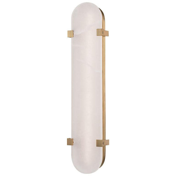 Wall Sconce, 1-Light, LED, Aged Brass, White Shade, 24.75"H (1125-AGB 9ZJ41)