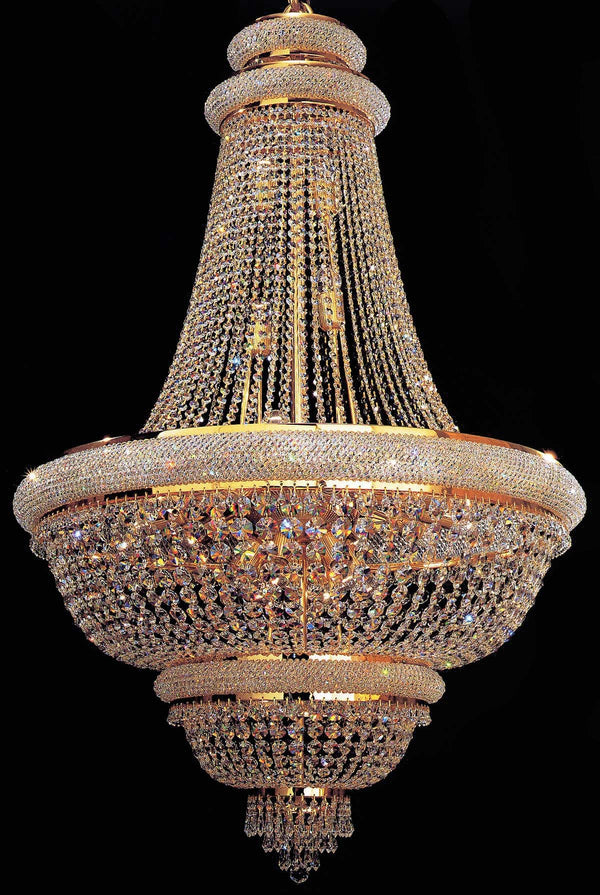 crystal chandelier in 24K gold finish