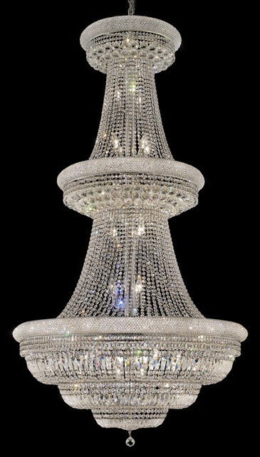 38 Light crystal chandelier chrome plated