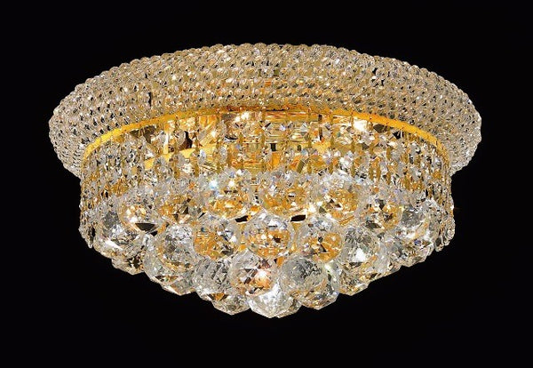 6 light crystal flush mount ceiling light dressed with crystal balls with gold finish