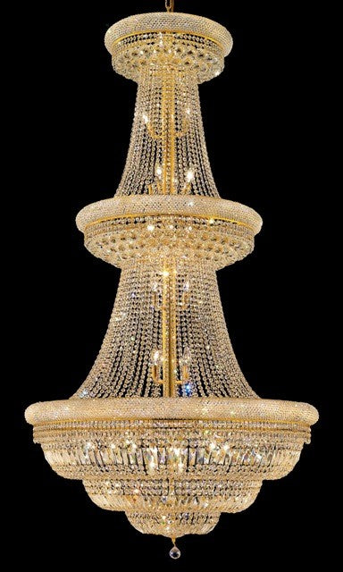 38 Light crystal chandelier gold plated