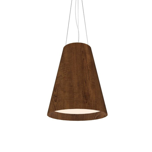 Conical LED Pendant in Imbuia