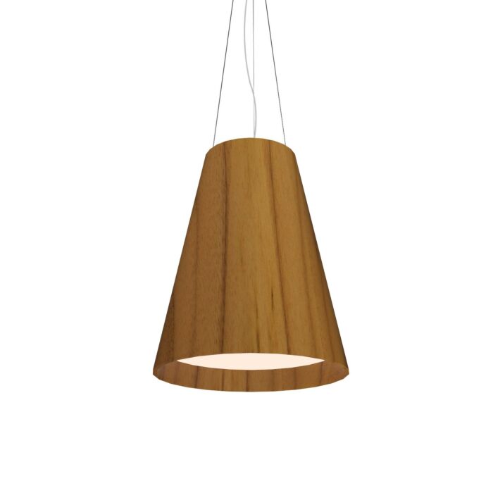 Conical LED Pendant in Teak