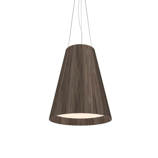 Conical LED Pendant in American Walnut