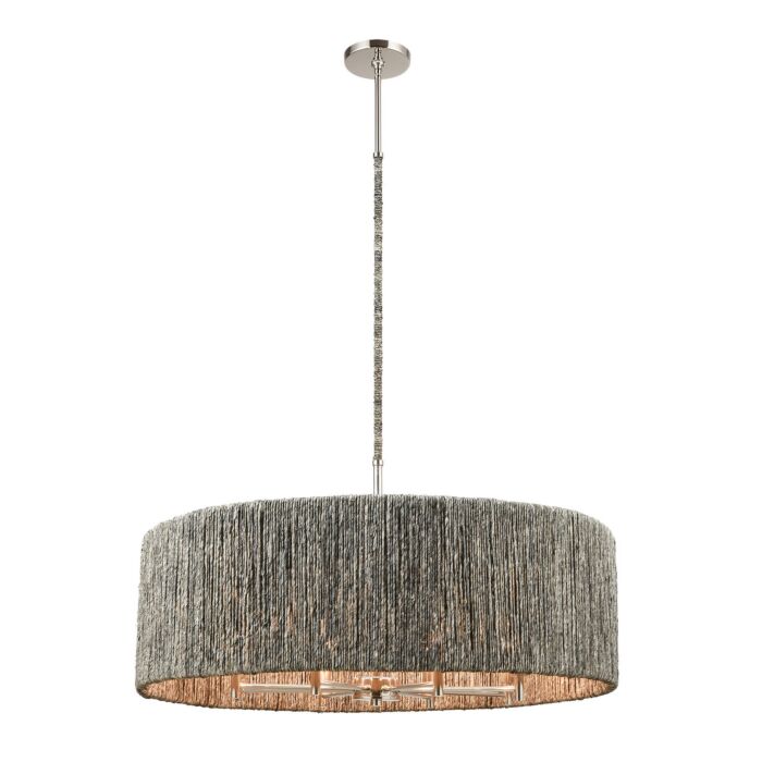 Abaca 8-Light Chandelier in Polished Nickel