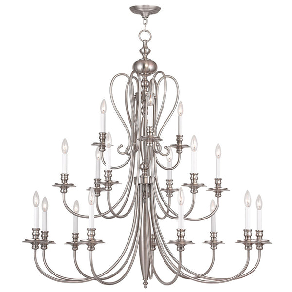 Brushed Nickel 18 Light Chandelier