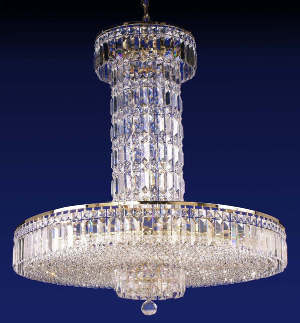 18 lights crystal chandelier in polished chrome finish