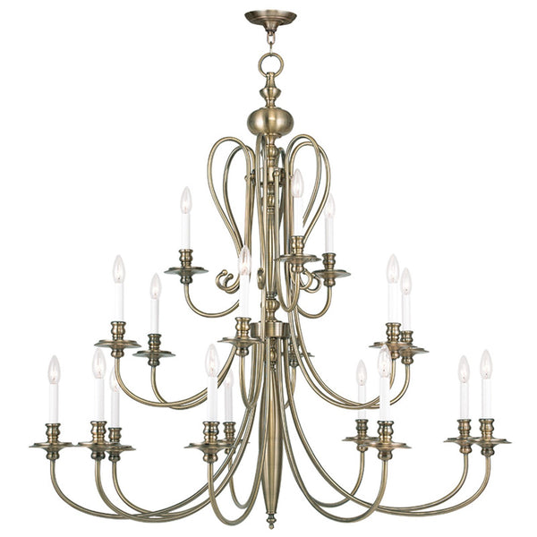 Antique Brass 18 Light Chandelier