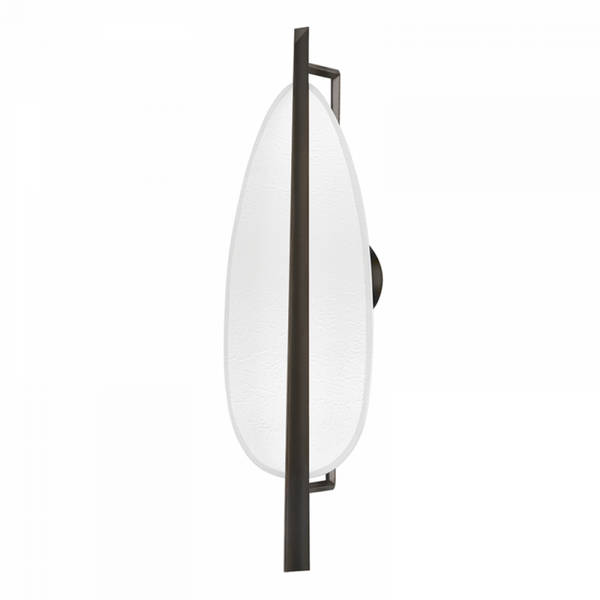 Wall Sconce, 1-Light, LED, Black Nickel, White Plaster, 24"H (1170-Blnk/Wp A8K7D)