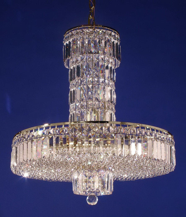 14 lights crystal chandelier in polished chrome finish