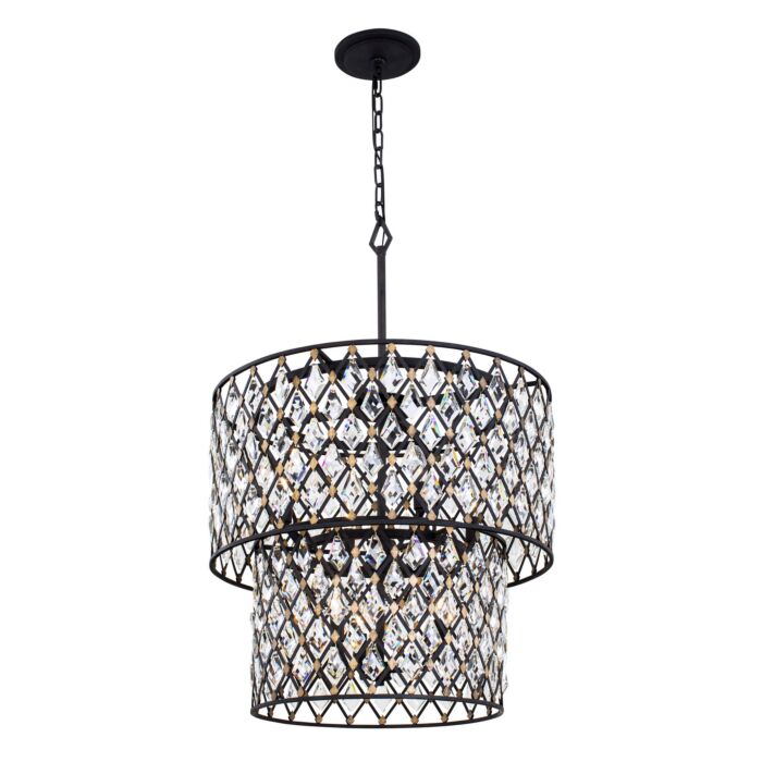 Windsor 7-Light Chandelier in Carbon with Havana Gold