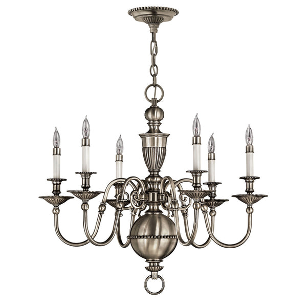 Pewter Six-Light Chandelier