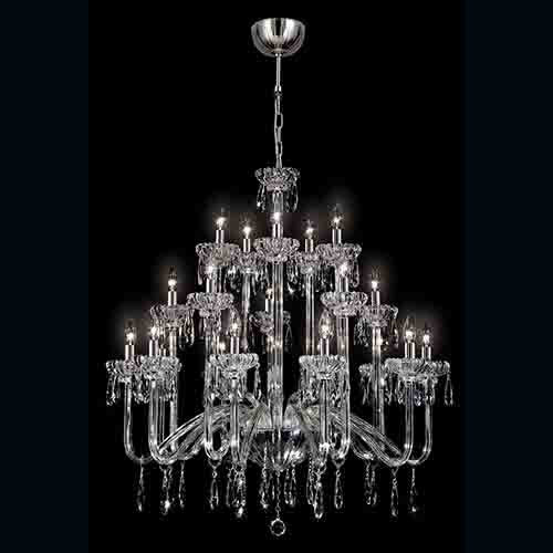 Chrome 20-Light 38.25-Inch Wide Chandelier with Clear Crystal