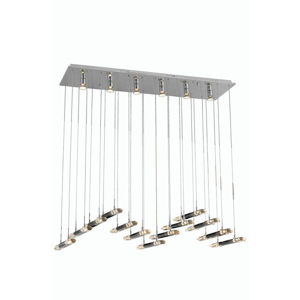 Alpha Chrome 26-Light Chandelier with Elegant Cut Crystal