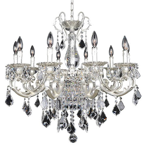 Rafael Two-Tone Silver 13-Light Chandelier with Firenze Clear Crystal