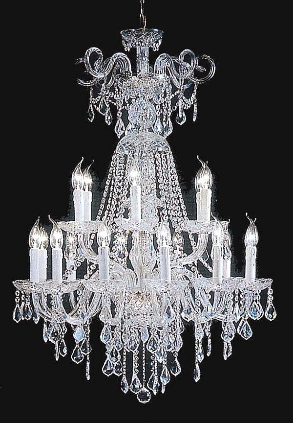 18 Lights Bohemian Crystal chandelier in polished chrome finish