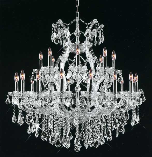 Maria Theresa chandelier dressed with fantastic crystal in polished chrome finish