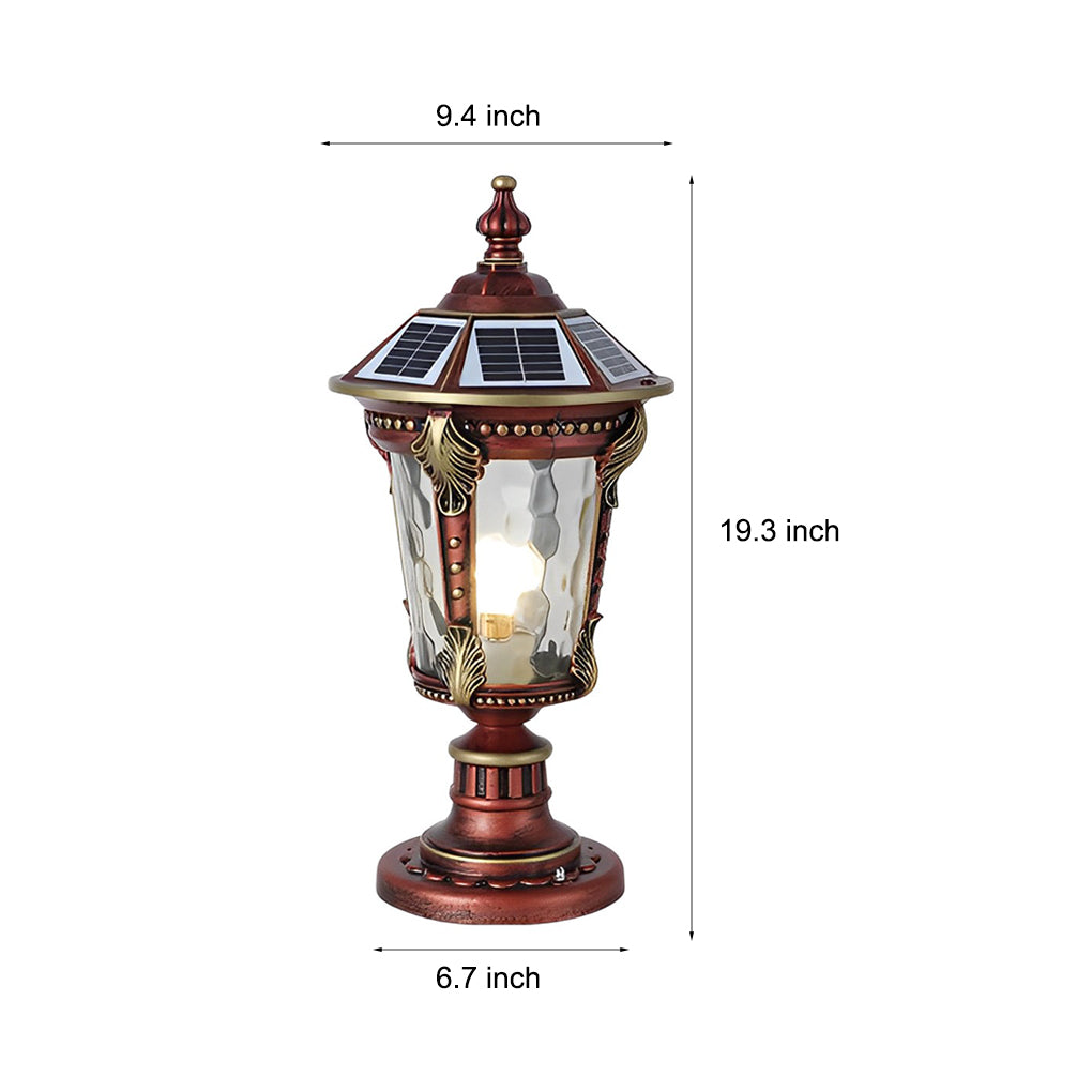 Dual Purpose Waterproof Aluminum Retro Solar Fence Post Lights with Remote