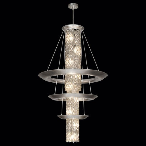 21-Light Pendant in Silver Leaf Finish